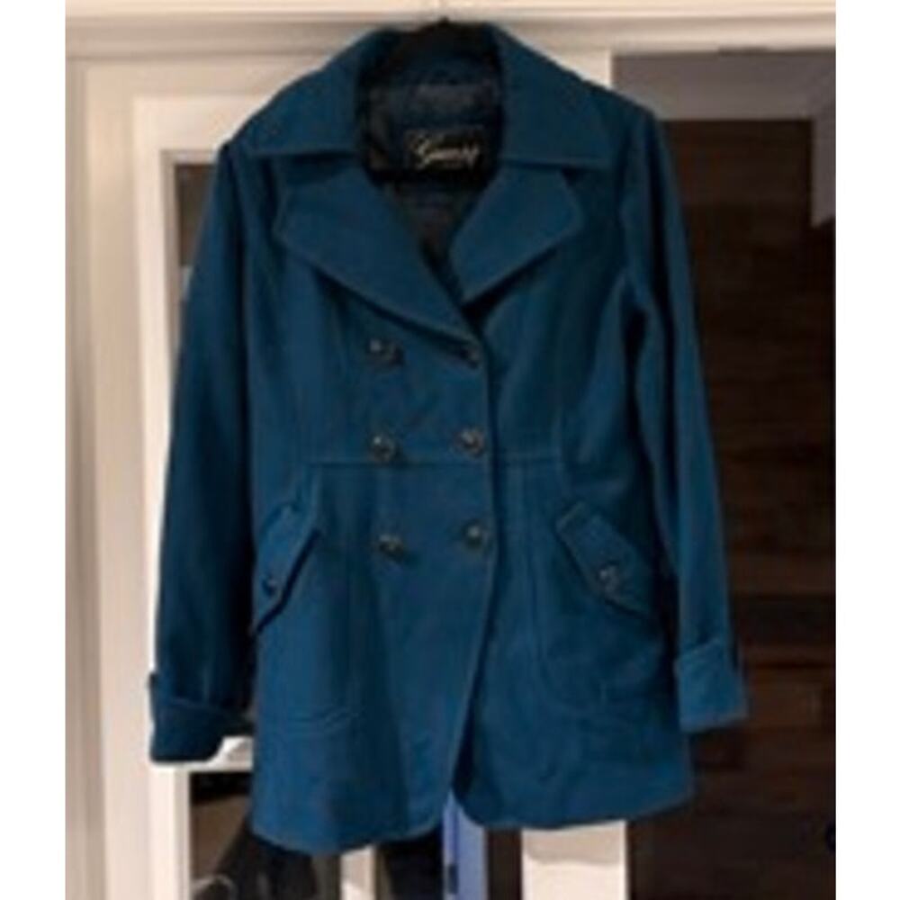 Like New Guess Vintage Teal Peacoat - M